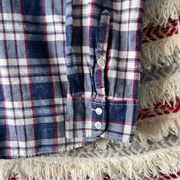 J Crew Boy Fit 1/2 Button Up Pullover Shirt Plaid Multicolor Size M - Picture 6 of 7